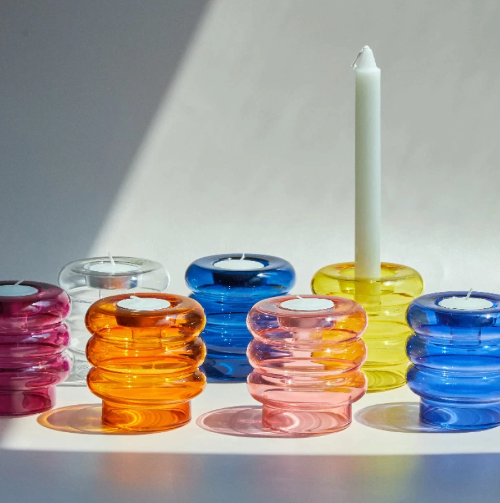 Multifunktionsgefäß aus Glas - Glasvase und Teelichthalter