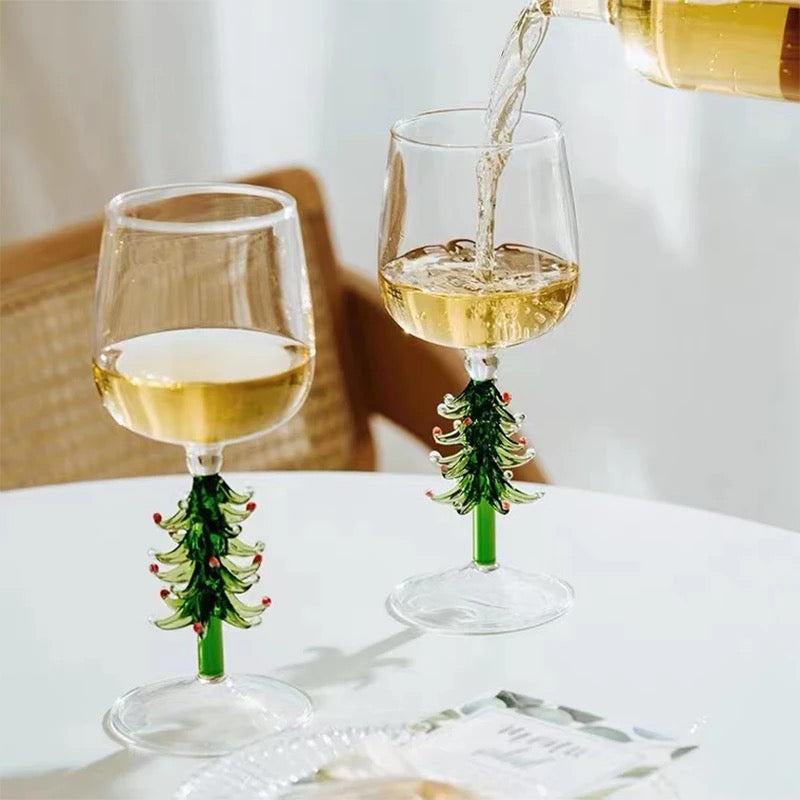 Weihnachtsbaum Weinglas
