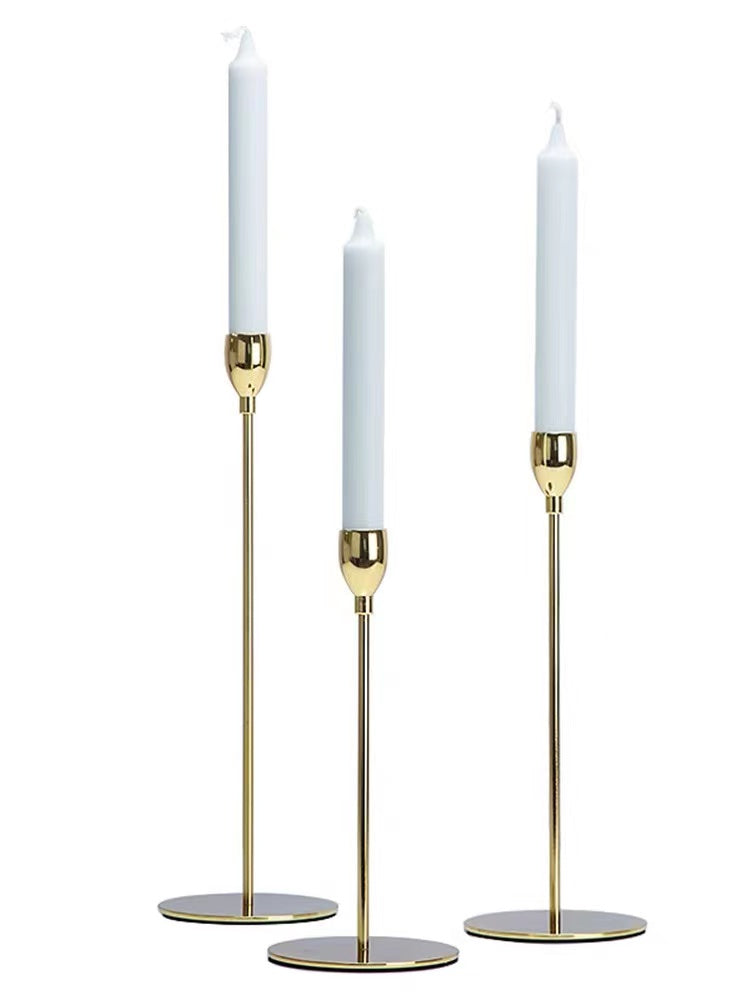 3-teiliges Kerzenhalter-Set aus Metall