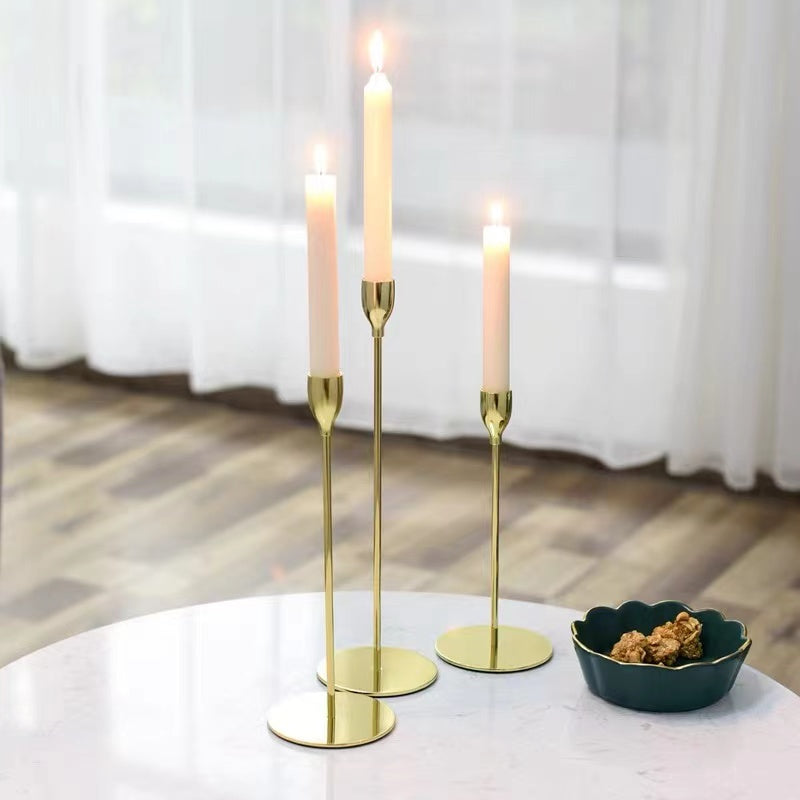 3-teiliges Kerzenhalter-Set aus Metall