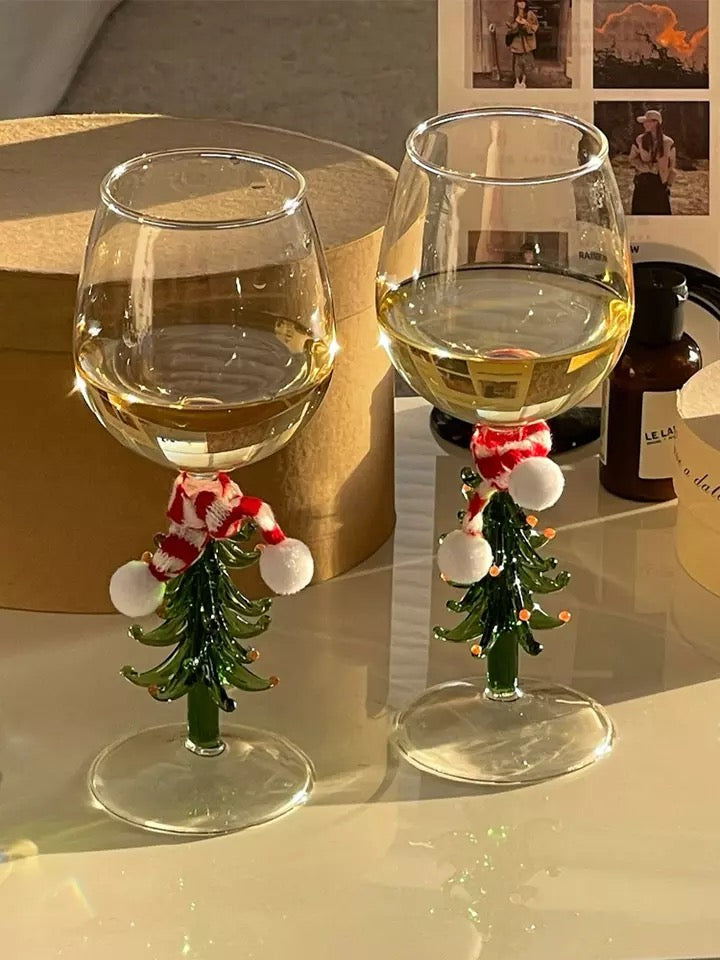 Weihnachtsbaum Weinglas