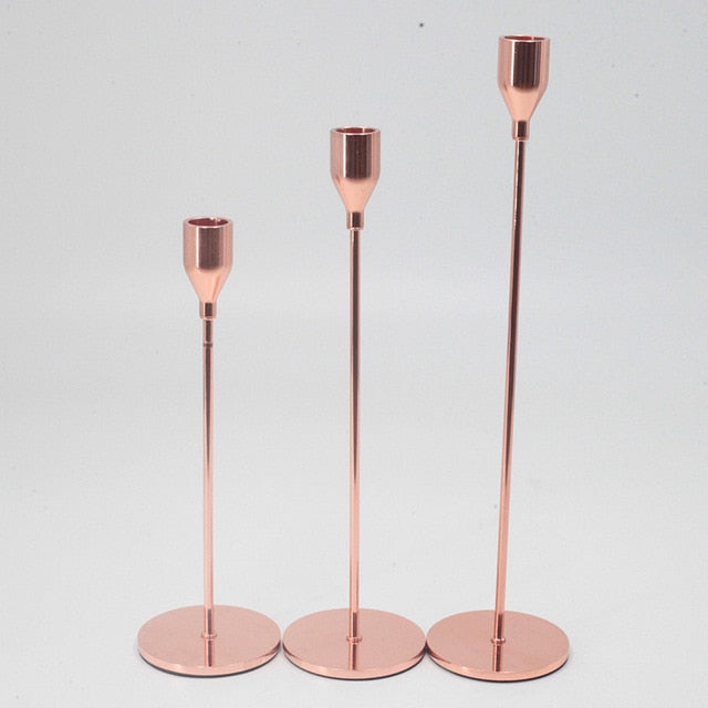 3-teiliges Kerzenhalter-Set aus Metall