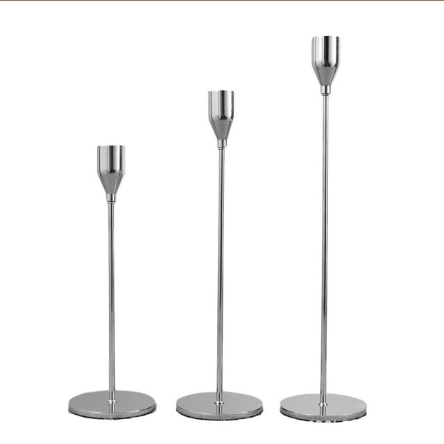 3-teiliges Kerzenhalter-Set aus Metall