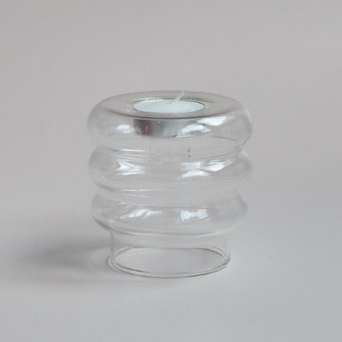 Multifunktionsgefäß aus Glas - Glasvase und Teelichthalter