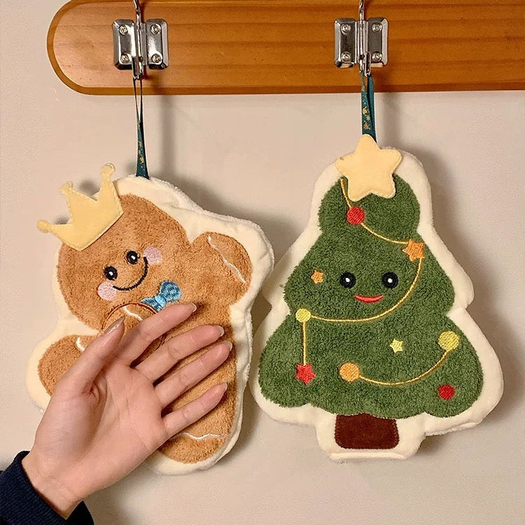 Weihnachts Handtuch, Weihnachtsdeko Handtuch, Lebkuchenmann Handtuch, Tannenbaum Handtuch, Coral Fleece Weihnachten, Weihnachtsgeschenk Küche, Weihnachts Handtuch Set, Xmas Towel