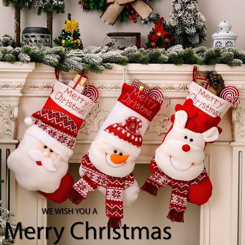 Weihnachtsstrumpf, großer Weihnachtsstrumpf, Nikolausstrumpf, Weihnachtsstrumpf 3D, Geschenkbeutel Weihnachten, Weihnachtsdeko Strumpf, Deko Anhänger Weihnachten, Christmas Stocking