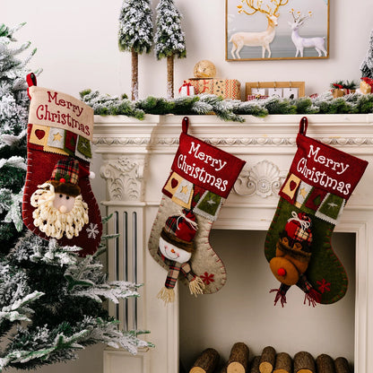 Weihnachtsstrumpf, großer Weihnachtsstrumpf, Nikolausstrumpf, Weihnachtsstrumpf 3D, Geschenkbeutel Weihnachten, Weihnachtsdeko Strumpf, Deko Anhänger Weihnachten, Christmas Stocking
