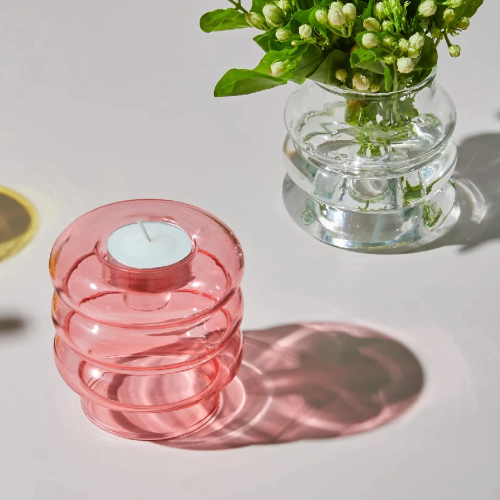 Multifunktionsgefäß aus Glas - Glasvase und Teelichthalter