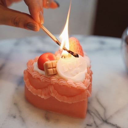 Tortenherz Kerze